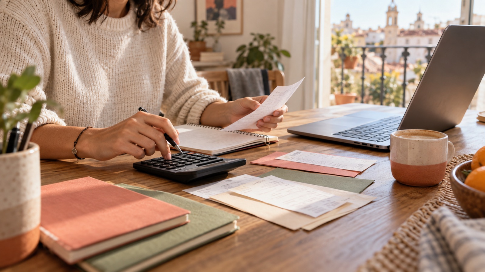 Persona calculando el presupuesto de un máster en España